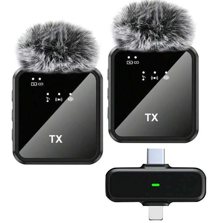 უსადენო ''პეტლიჩკა'' მიკროფონი | Wireless Microphone ios/Type-c F11-2 Black