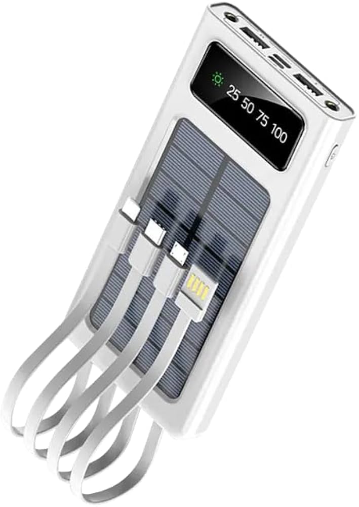 პოვერ ბანკი | Power bank Solar Charging With LED Light / S-01 / 10000mAh / White