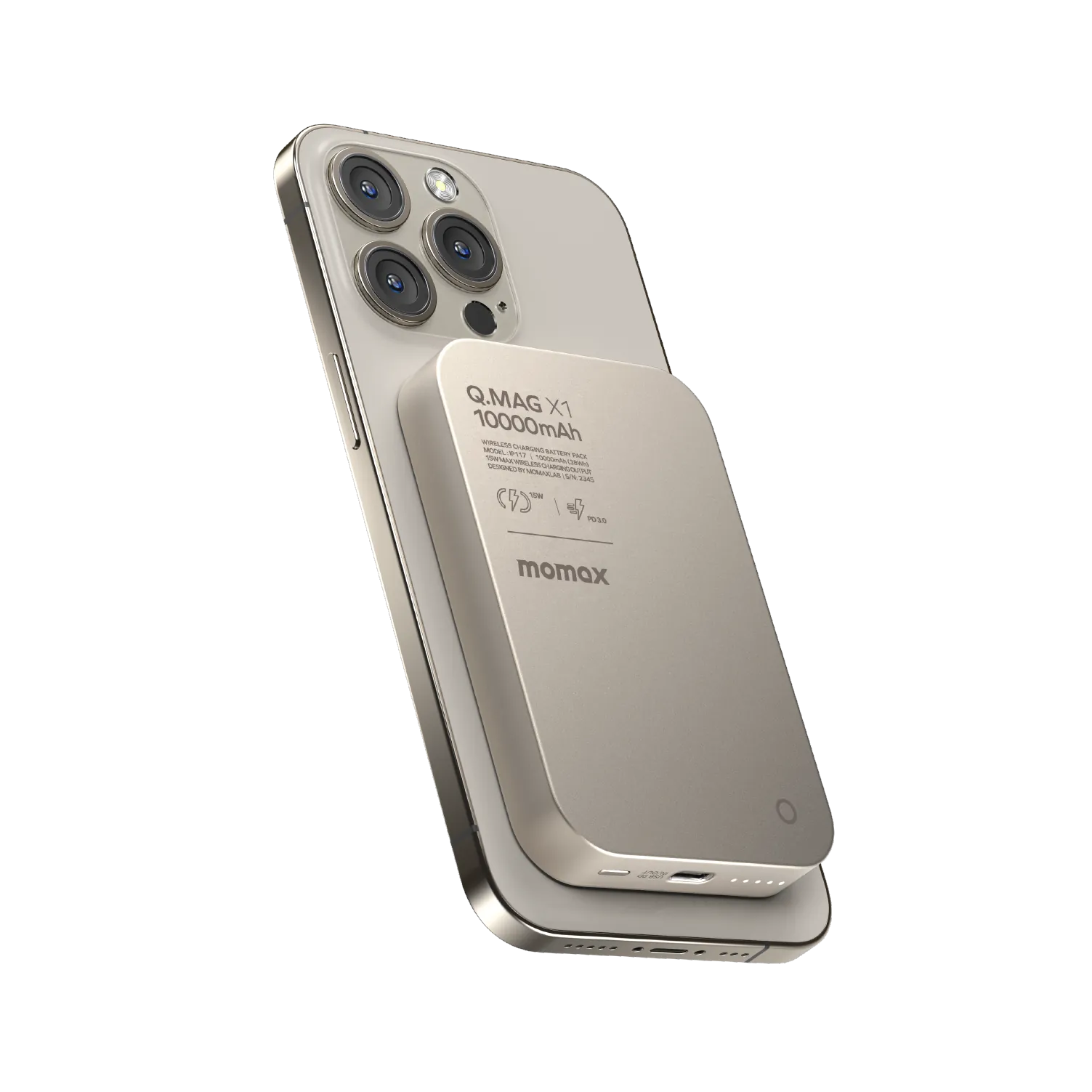 პოვერ ბანკი | Power bank with Magnetic Wireless charging/ MOMAX X1  /10000mAh/ SILVER 