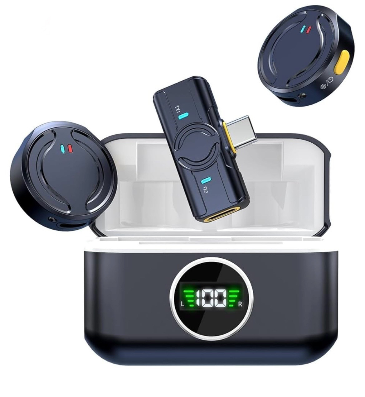 უსადენო ''პეტლიჩკა'' მიკროფონი | Wireless Microphone  Type-c Q81 Blue