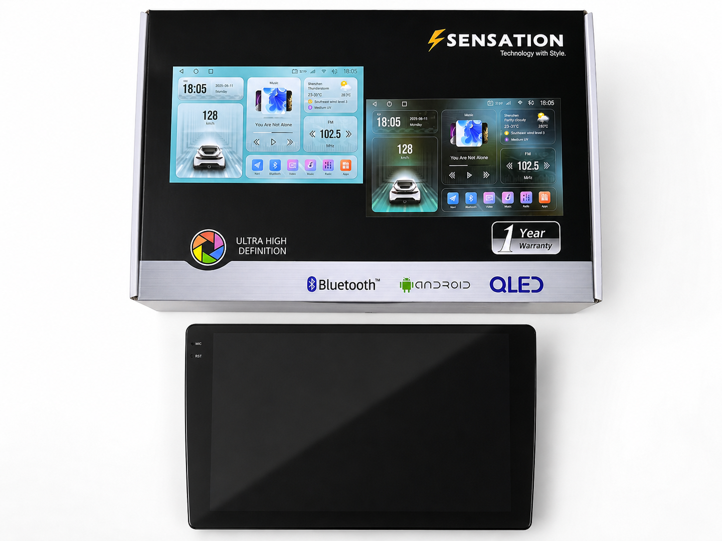 მაგნიტოფონი | Car Recorder  Sensation - QLED / UNIVERSAL 4+64GB / 10 inches / Android / Black 1K-10